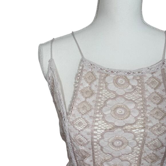Free People Just Like Honey Beige Lace Dress - Size 4 - Picture 3 of 8